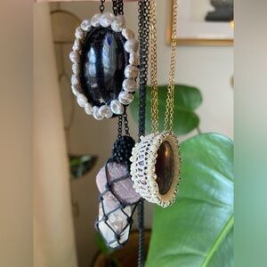 Jacki Holland - Black Tourmaline With Grey Keishi Pearls